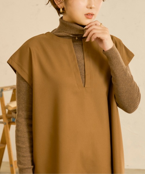 Ambre Neige(アンブルネージュ)の「メランジタートルニット/【WEB/EC限定商品】(ニット/セーター・レディース・ダークブラウン/ライトブラウン/ライトベージュ・FREE)」の16枚目の写真