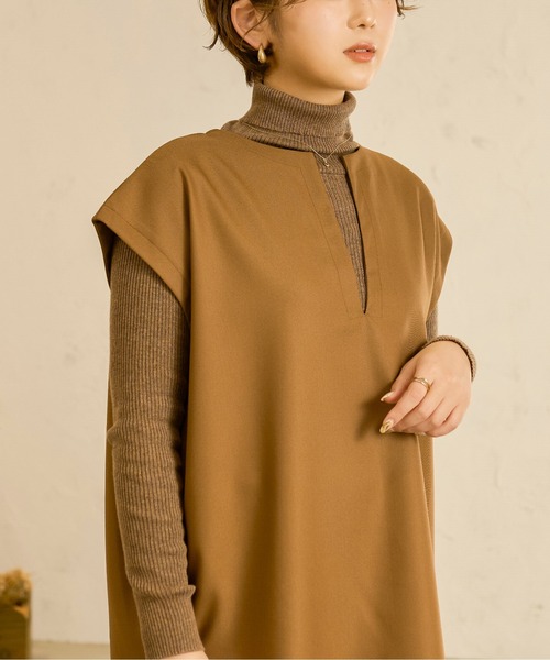 Ambre Neige(アンブルネージュ)の「メランジタートルニット/【WEB/EC限定商品】(ニット/セーター・レディース・ダークブラウン/ライトブラウン/ライトベージュ・FREE)」の12枚目の写真