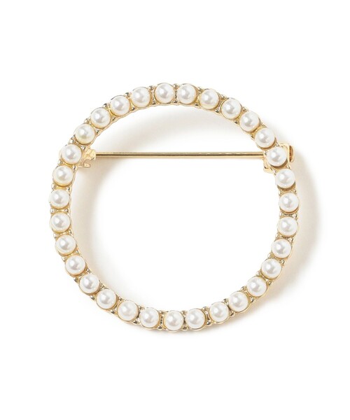 B:MING by BEAMS（ビーミングバイビームス）の「【セレモニー・フォーマル】パール サークル ブローチ（ブローチ/コサージュ・レディース・ホワイト/ゴールド・ONE SIZE）」の9枚目の写真