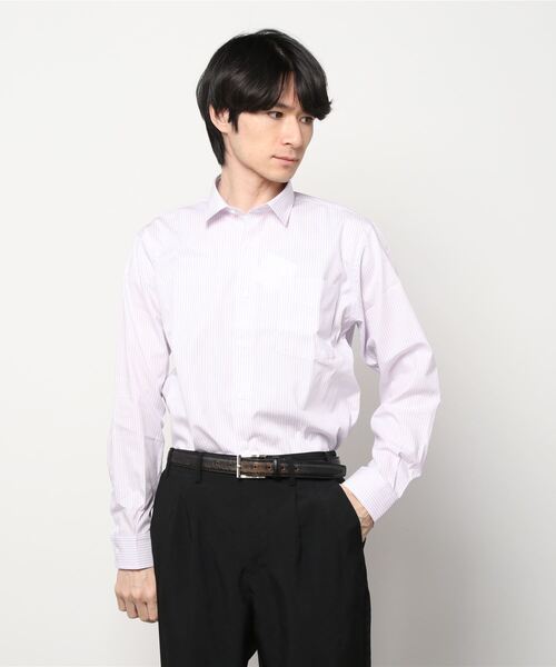Pitta Re:)（ピッタリ）の「ラウンドテール ワイド 長袖カジュアルシャツ（シャツ/ブラウス・メンズ・ライトパープル・LL/S/M/L）」の8枚目の写真