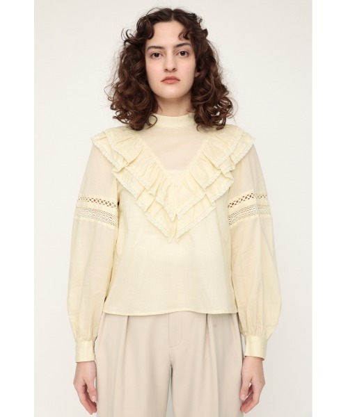 SLY（スライ）の「COTTON LACE FRILL BL コットン レース フリル
