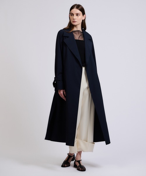 ESTNATION（エストネーション）の「ESTNATION / ポリエステルタスラントレンチコート（トレンチコート・レディース・ベージュ/ネイビー・38/36/34）」の2枚目の写真