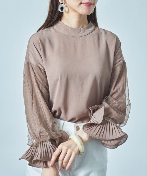 SETUP7（セットアップセブン）の「【SETUP7】シフォンブラウス SCCH65（シャツ/ブラウス・レディース・ブラック/ベージュ/ピンク/ホワイト・FREE）」の3枚目の写真