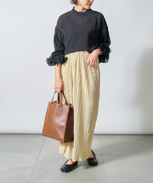 SETUP7（セットアップセブン）の「【SETUP7】シフォンブラウス SCCH65（シャツ/ブラウス・レディース・ブラック/ベージュ/ピンク/ホワイト・FREE）」の5枚目の写真