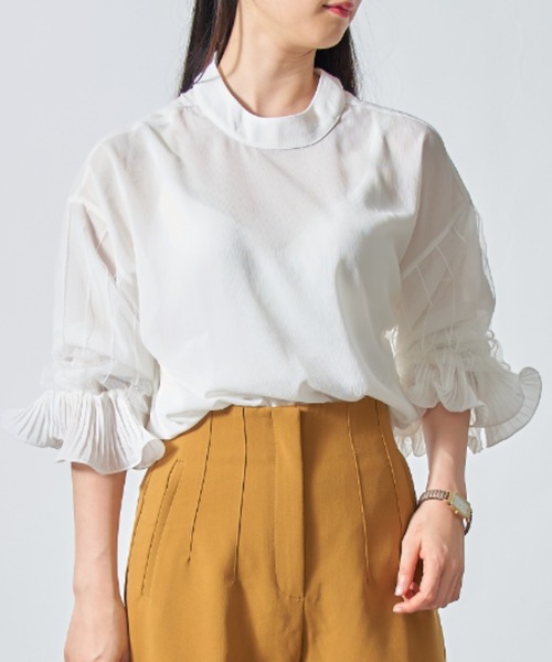 SETUP7（セットアップセブン）の「【SETUP7】シフォンブラウス SCCH65（シャツ/ブラウス・レディース・ブラック/ベージュ/ピンク/ホワイト・FREE）」の12枚目の写真