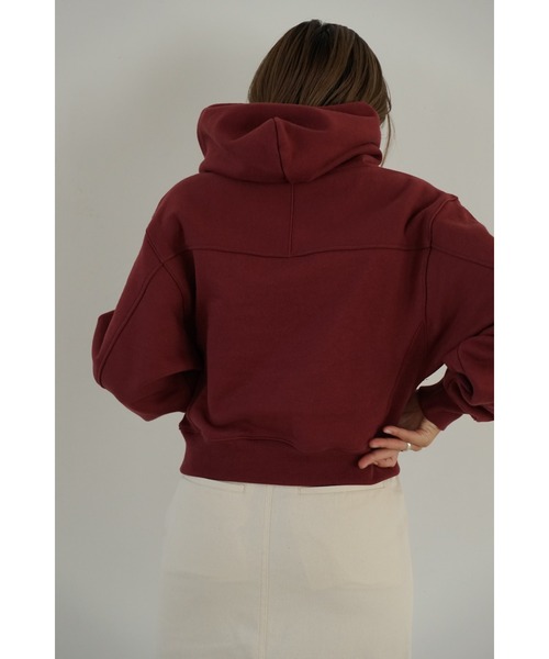 LA PEAU DE GEM（ラポドゥジェム）の「【la peau de gem.】クロップドパーカー（Tシャツ/カットソー・レディース・チャコールグレー/ベージュ/バーガンディー・FREE）」の8枚目の写真