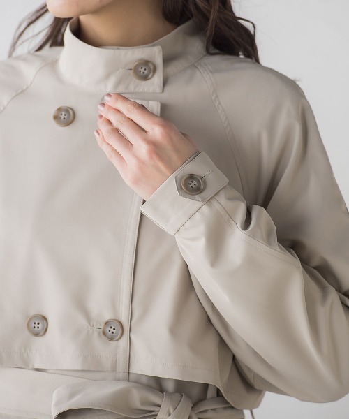 socolla（ソコラ）の「中綿ライナー付きスタンドカラーコート（その他アウター・レディース・オフホワイト/ベージュ・S/M）」の4枚目の写真