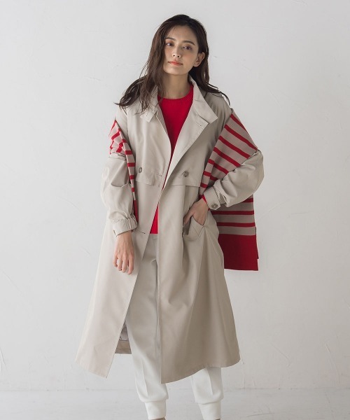 socolla（ソコラ）の「中綿ライナー付きスタンドカラーコート（その他アウター・レディース・オフホワイト/ベージュ・S/M）」の19枚目の写真