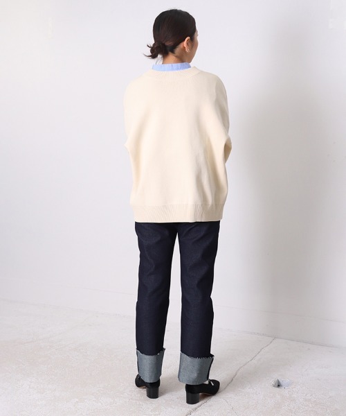 sara&cake（サラアンドケイク）の「12G 前後2wayオーバーサイズカーディガン（カーディガン/ボレロ・レディース・ホワイト/グリーン・FREE）」の10枚目の写真