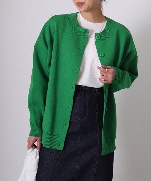 sara&cake（サラアンドケイク）の「12G 前後2wayオーバーサイズカーディガン（カーディガン/ボレロ・レディース・ホワイト/グリーン・FREE）」の15枚目の写真