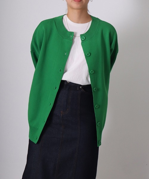 sara&cake（サラアンドケイク）の「12G 前後2wayオーバーサイズカーディガン（カーディガン/ボレロ・レディース・ホワイト/グリーン・FREE）」の5枚目の写真