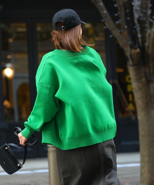 sara&cake（サラアンドケイク）の「12G 前後2wayオーバーサイズカーディガン（カーディガン/ボレロ・レディース・ホワイト/グリーン・FREE）」の18枚目の写真
