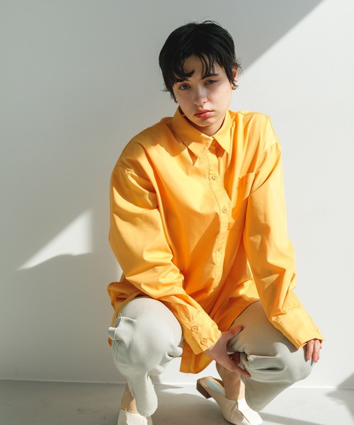 koe(コエ)の「TCビックブラウス*(シャツ/ブラウス・レディース・グリーン/オフホワイト/オレンジ/サックスブルー・M)」の15枚目の写真