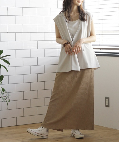 Crisp（クリスプ）の「ラウンドヘムリブタンク（タンクトップ・レディース・ホワイト/ブルー/グリーン・FREE）」の6枚目の写真