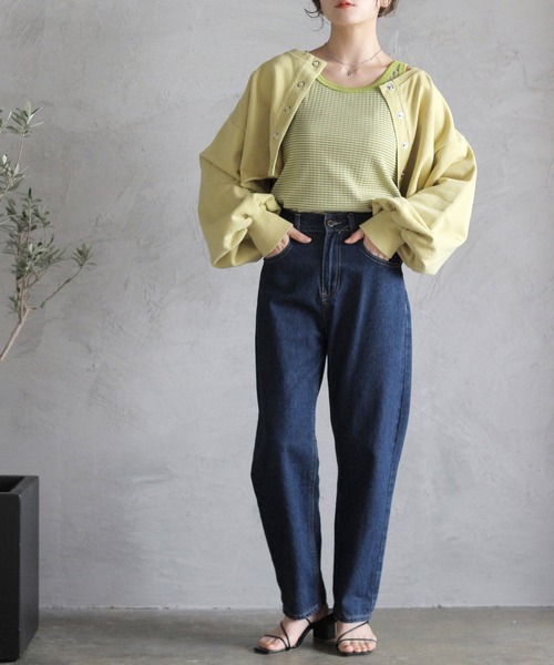 Crisp（クリスプ）の「ラウンドヘムリブタンク（タンクトップ・レディース・ホワイト/ブルー/グリーン・FREE）」の18枚目の写真