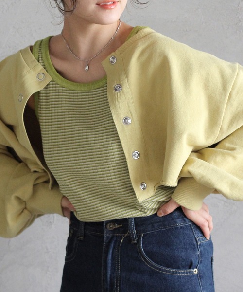 Crisp（クリスプ）の「ラウンドヘムリブタンク（タンクトップ・レディース・ホワイト/ブルー/グリーン・FREE）」の21枚目の写真