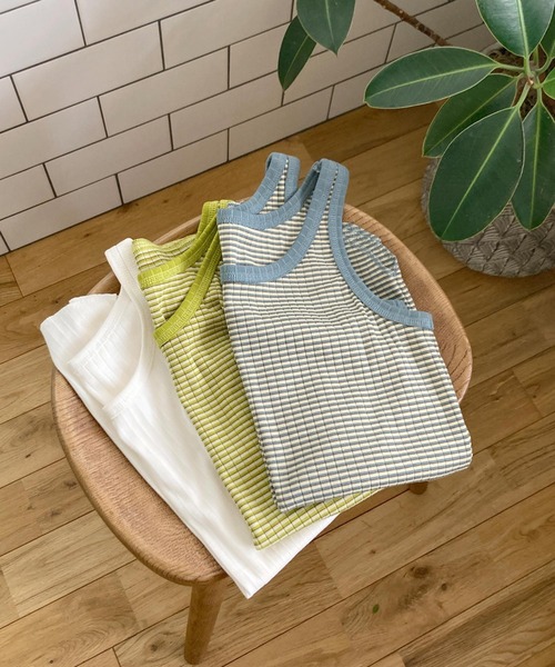 Crisp（クリスプ）の「ラウンドヘムリブタンク（タンクトップ・レディース・ホワイト/ブルー/グリーン・FREE）」の22枚目の写真