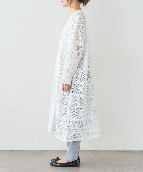 PUAL CE CIN（ピュアルセシン）の「四角柄レースガウンワンピース（ワンピース・レディース・ホワイト/ブラック・FREE）」の9枚目の写真