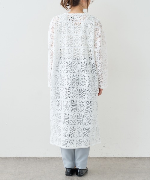PUAL CE CIN（ピュアルセシン）の「四角柄レースガウンワンピース（ワンピース・レディース・ホワイト/ブラック・FREE）」の10枚目の写真