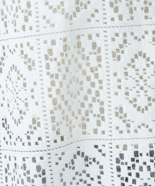 PUAL CE CIN（ピュアルセシン）の「四角柄レースガウンワンピース（ワンピース・レディース・ホワイト/ブラック・FREE）」の3枚目の写真