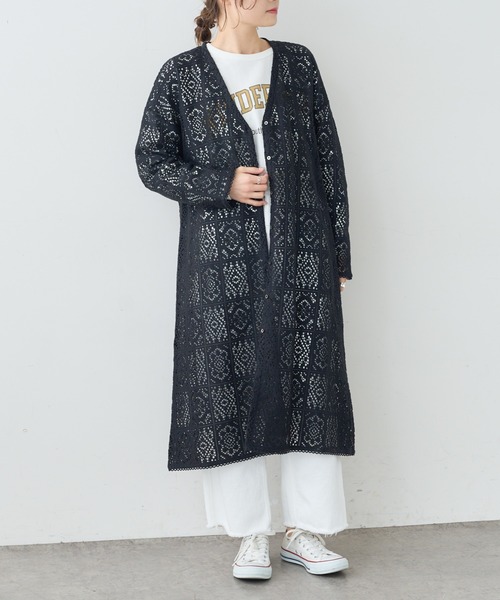 PUAL CE CIN（ピュアルセシン）の「四角柄レースガウンワンピース（ワンピース・レディース・ホワイト/ブラック・FREE）」の11枚目の写真