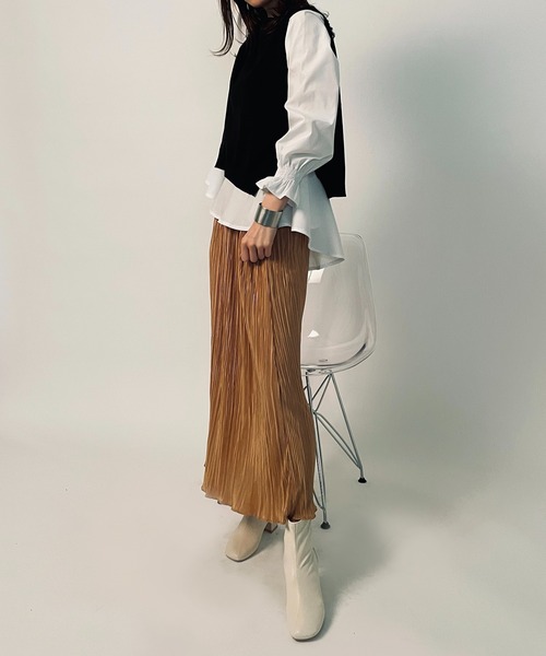 MAISON BREEZE（メゾンブリーズ）の「【MAISON BREEZE】楊柳リラックススカート SCCH70（スカート・レディース・グリーン/ブラウン/ベージュ/アイボリー/ブラック・FREE）」の9枚目の写真