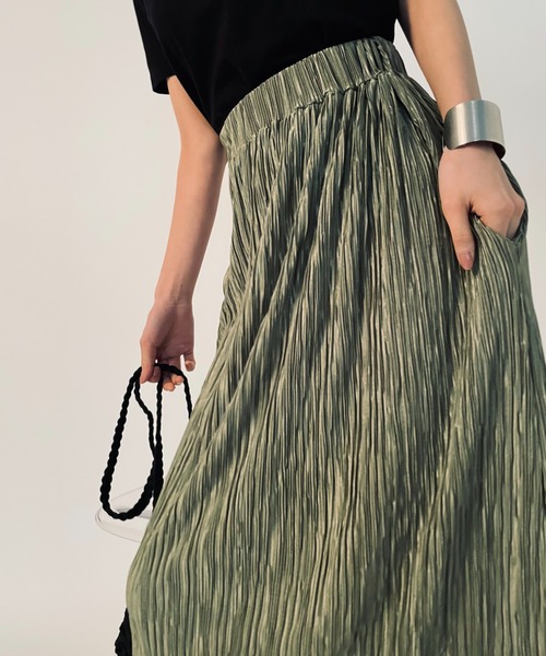 MAISON BREEZE（メゾンブリーズ）の「【MAISON BREEZE】楊柳リラックススカート SCCH70（スカート・レディース・グリーン/ブラウン/ベージュ/アイボリー/ブラック・FREE）」の12枚目の写真