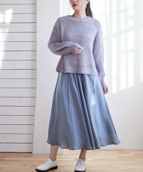 miclat（ミクラ）の「大きいサイズ メッシュニット　miclat（ニット/セーター・レディース・ベージュ/ラベンダー/ブラック/イエロー系/グレー系・L/4L/3L/LL/5L）」の22枚目の写真