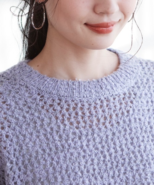 miclat（ミクラ）の「大きいサイズ メッシュニット　miclat（ニット/セーター・レディース・ベージュ/ラベンダー/ブラック/イエロー系/グレー系・L/4L/3L/LL/5L）」の16枚目の写真