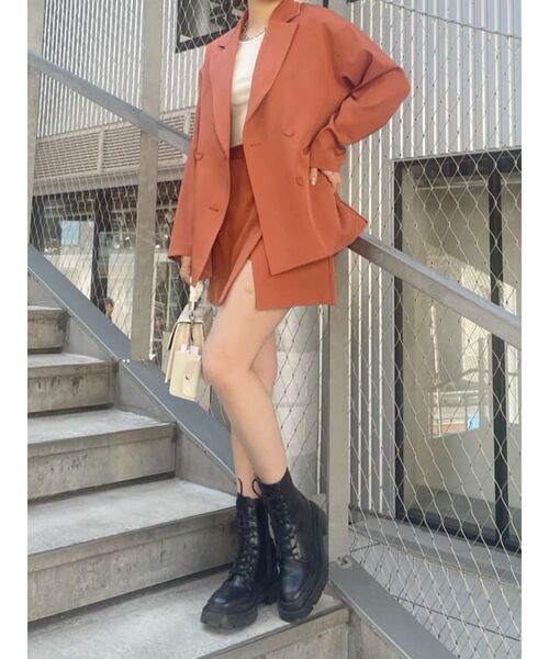 EVRIS(エヴリス)の「ラップデザインミニスカート【セットアップ着用可能】(スカート・レディース・ベージュ/オレンジ/グリーン・SMALL/MEDIUM)」の7枚目の写真