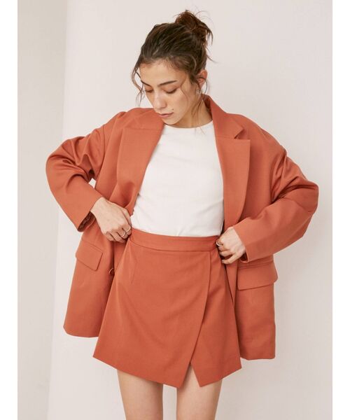 EVRIS(エヴリス)の「ラップデザインミニスカート【セットアップ着用可能】(スカート・レディース・ベージュ/オレンジ/グリーン・SMALL/MEDIUM)」の9枚目の写真