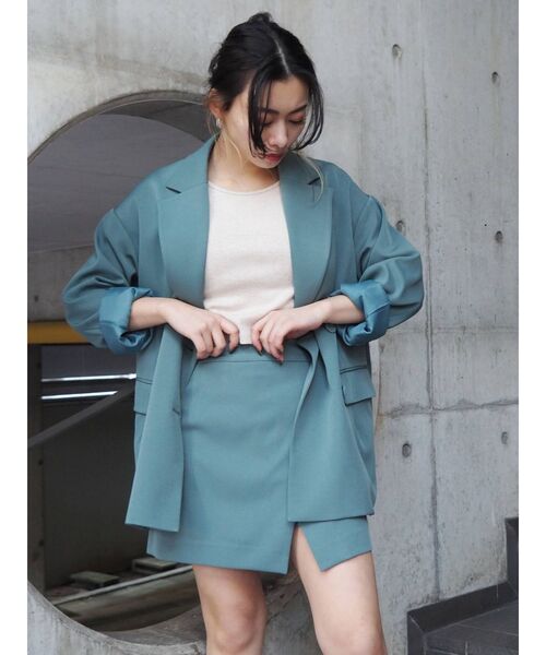 EVRIS(エヴリス)の「ラップデザインミニスカート【セットアップ着用可能】(スカート・レディース・ベージュ/オレンジ/グリーン・SMALL/MEDIUM)」の14枚目の写真