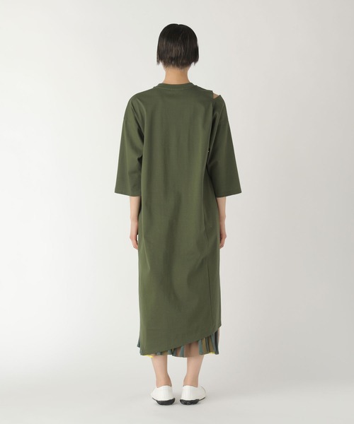 美品 zucca 羽織り ワンピース カーキ オリーブ　ズッカ ZUCCa（ズッカ）の「(S)レーヨンコットンツイル（ワンピース