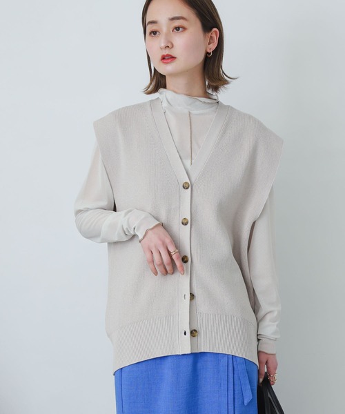 SENSE OF PLACE by URBAN RESEARCH(センスオブプレイスバイアーバンリサーチ)の「フロントボタンベスト(ベスト・レディース・ブラック/イエロー/ライトベージュ・ONE)」の8枚目の写真