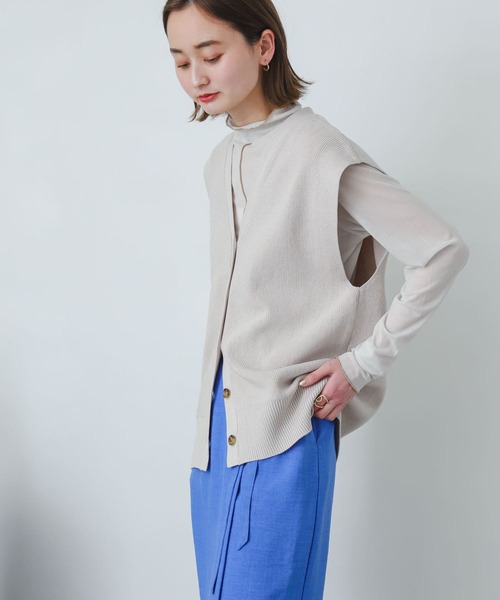 SENSE OF PLACE by URBAN RESEARCH(センスオブプレイスバイアーバンリサーチ)の「フロントボタンベスト(ベスト・レディース・ブラック/イエロー/ライトベージュ・ONE)」の9枚目の写真