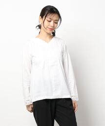 Samansa Mos2 | Vネックレースカットソー(Tシャツ/カットソー)