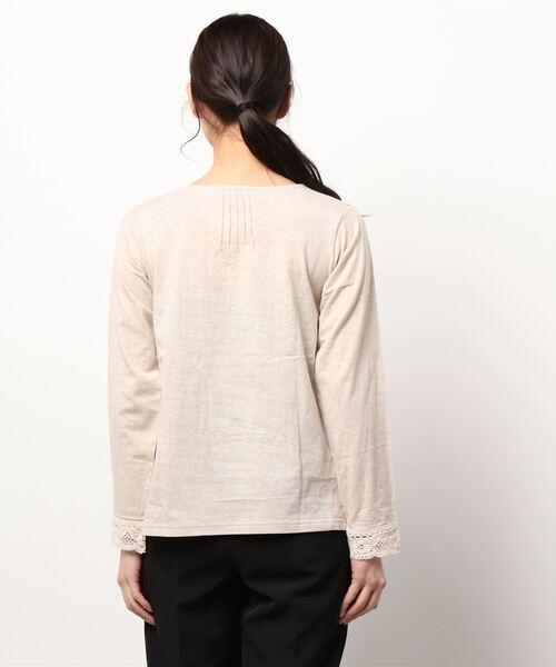 Samansa Mos2（サマンサ モスモス）の「Vネックレースカットソー（Tシャツ/カットソー・レディース・ブラック/ベージュ/オフホワイト・ﾌﾘ-）」の5枚目の写真