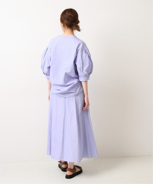 IENA（イエナ）の「コットンナイロンヘアラインストライプセットアップ（ワンピース・レディース・ネイビー/ピンク/ブルー/グリーン・38/36/34）」の5枚目の写真