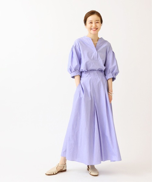 IENA（イエナ）の「コットンナイロンヘアラインストライプセットアップ（ワンピース・レディース・ネイビー/ピンク/ブルー/グリーン・38/36/34）」の6枚目の写真