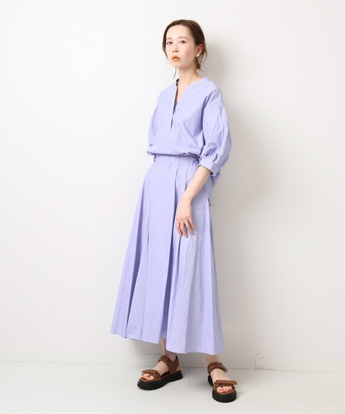 IENA（イエナ）の「コットンナイロンヘアラインストライプセットアップ（ワンピース・レディース・ネイビー/ピンク/ブルー/グリーン・38/36/34）」の8枚目の写真