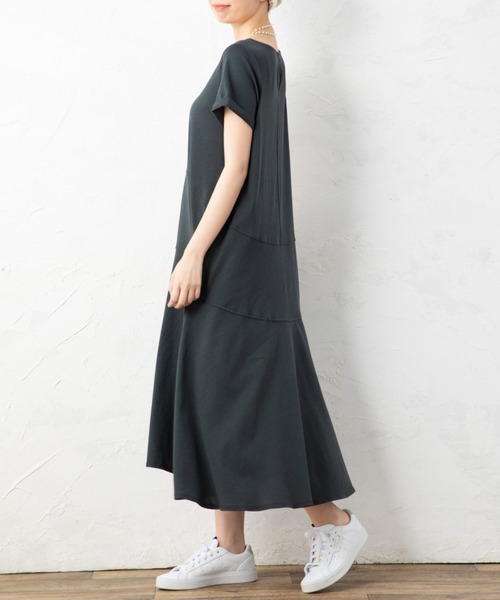 aunt lily（アントリリー）の「度詰天竺ステッチアクセントサマードレス（ドレス・レディース・グリーン/ブラウン/チャコールグレー・M/LL/L/S）」の7枚目の写真