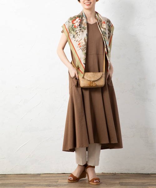 aunt lily（アントリリー）の「度詰天竺ステッチアクセントサマードレス（ドレス・レディース・グリーン/ブラウン/チャコールグレー・M/LL/L/S）」の10枚目の写真