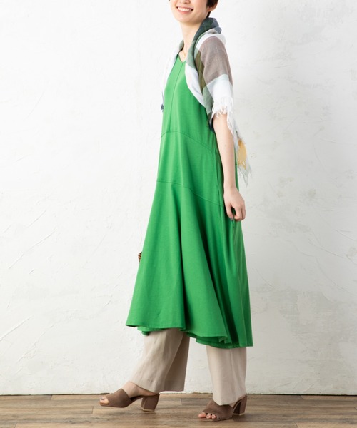 aunt lily（アントリリー）の「度詰天竺ステッチアクセントサマードレス（ドレス・レディース・グリーン/ブラウン/チャコールグレー・M/LL/L/S）」の15枚目の写真