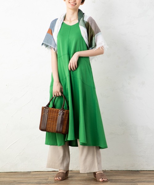 aunt lily（アントリリー）の「度詰天竺ステッチアクセントサマードレス（ドレス・レディース・グリーン/ブラウン/チャコールグレー・M/LL/L/S）」の16枚目の写真