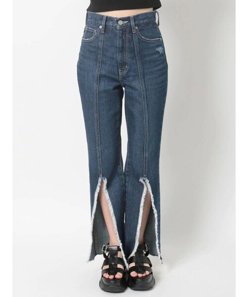 EVRIS（エヴリス）の「フロントスリットフレアデニムパンツ（デニムパンツ・レディース・ブルー/インディゴブルー・SMALL/MEDIUM）」の7枚目の写真