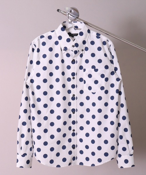 BAYBLO（ベイブロ）の「【日本製】ドット プリント ボタンダウン ブロード シャツ(GW)（シャツ/ブラウス・メンズ・ホワイト系1/ネイビー系1/ネイビー系2/ホワイト系2/ブラック系1/ブラック系2・LARGE/X-LARGE/MEDIUM）」の2枚目の写真