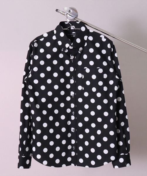 BAYBLO（ベイブロ）の「【日本製】ドット プリント ボタンダウン ブロード シャツ(GW)（シャツ/ブラウス・メンズ・ホワイト系1/ネイビー系1/ネイビー系2/ホワイト系2/ブラック系1/ブラック系2・LARGE/X-LARGE/MEDIUM）」の4枚目の写真