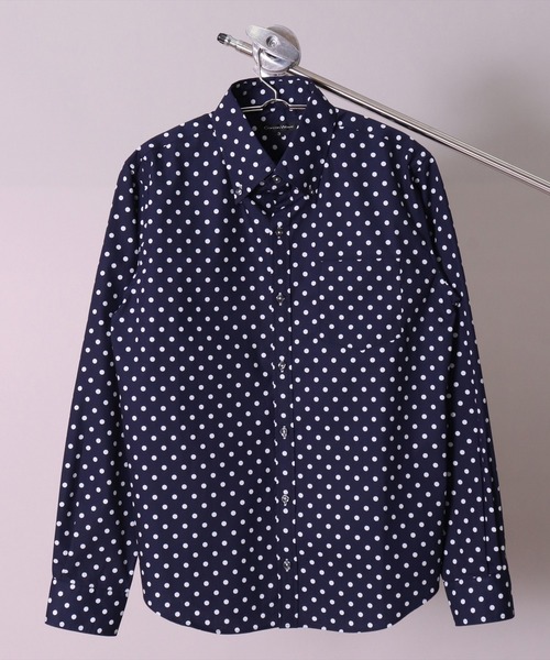 BAYBLO（ベイブロ）の「【日本製】ドット プリント ボタンダウン ブロード シャツ(GW)（シャツ/ブラウス・メンズ・ホワイト系1/ネイビー系1/ネイビー系2/ホワイト系2/ブラック系1/ブラック系2・LARGE/X-LARGE/MEDIUM）」の5枚目の写真
