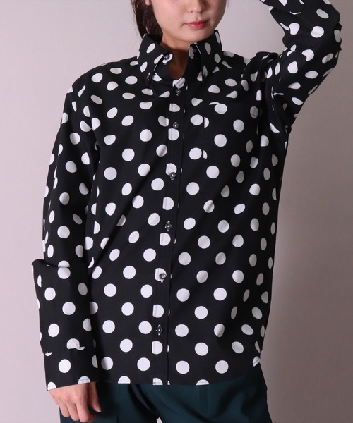 BAYBLO（ベイブロ）の「【日本製】ドット プリント ボタンダウン ブロード シャツ(GW)（シャツ/ブラウス・メンズ・ホワイト系1/ネイビー系1/ネイビー系2/ホワイト系2/ブラック系1/ブラック系2・LARGE/X-LARGE/MEDIUM）」の19枚目の写真