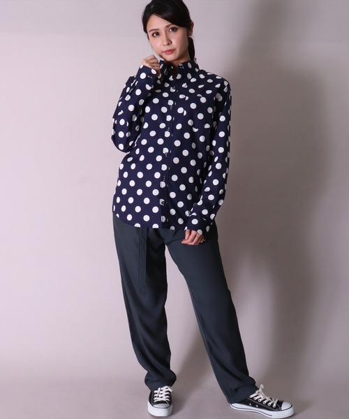 BAYBLO（ベイブロ）の「【日本製】ドット プリント ボタンダウン ブロード シャツ(GW)（シャツ/ブラウス・メンズ・ホワイト系1/ネイビー系1/ネイビー系2/ホワイト系2/ブラック系1/ブラック系2・LARGE/X-LARGE/MEDIUM）」の16枚目の写真